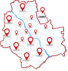 Mapa lokalizacji serwisu ekspresów w Warszawie